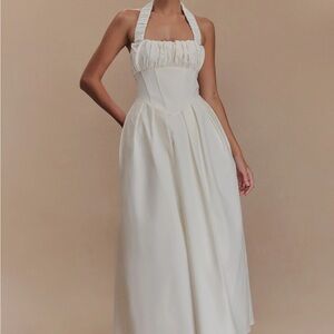 Meshki Halter Midi Dress - White